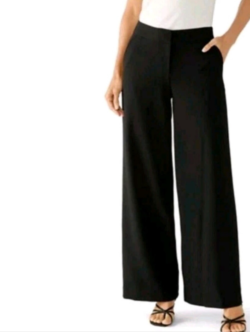 Tahari Women's Size 10 Black Wide Leg Pants Msrp $99